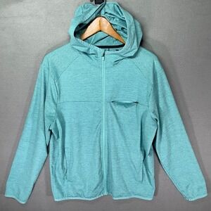All In Motion Hoodie Womens Large Teal Full Zip Athletic Lightweight